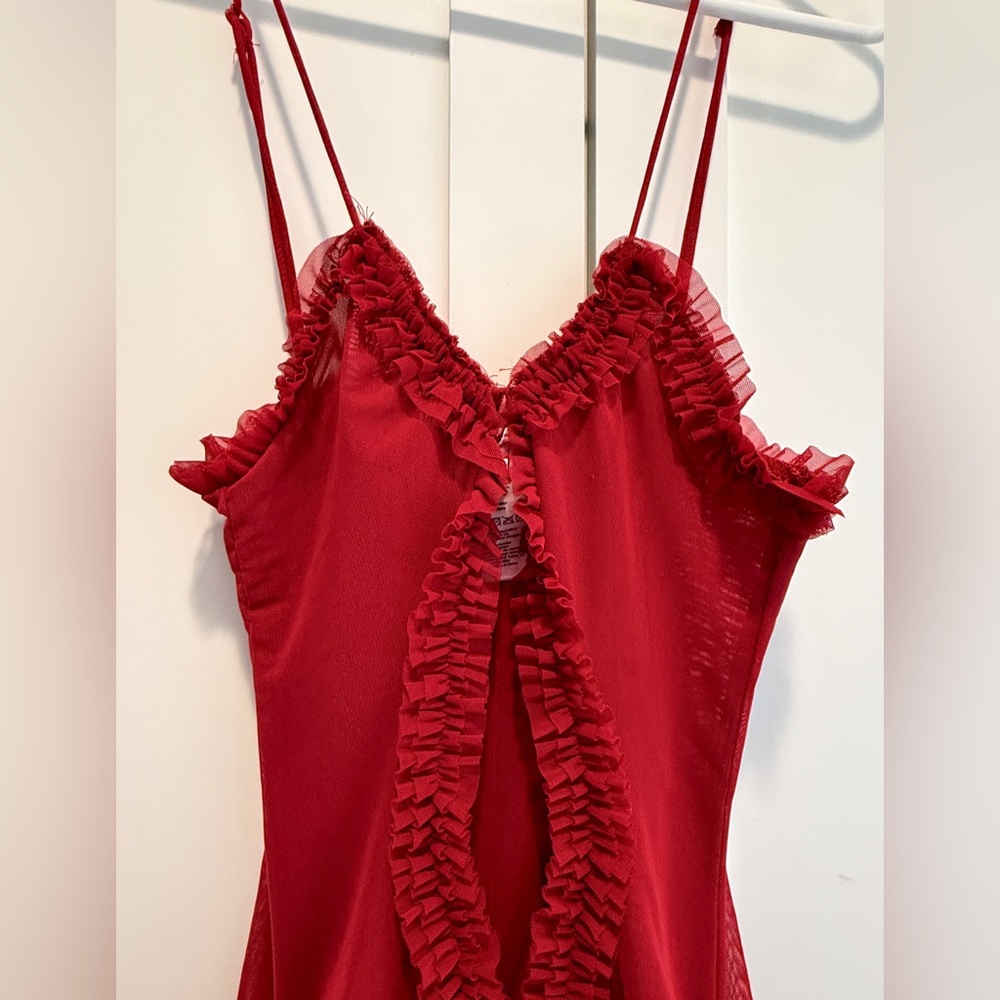 Jaded London Short Red Ruched Dress, size 4 - Picture 4 of 8